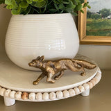 Solid Antiqued Brass Running Fox Tabletop Desk Decor