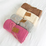 Organic Knit Baby Blanket - Raspberry (Moss Stitch)