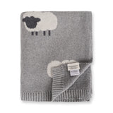 Grey Woolly Lamb 3D - Organic Jacquard Knit Baby Blanket