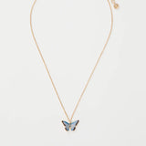 Enamel Blue Butterfly Short Necklace