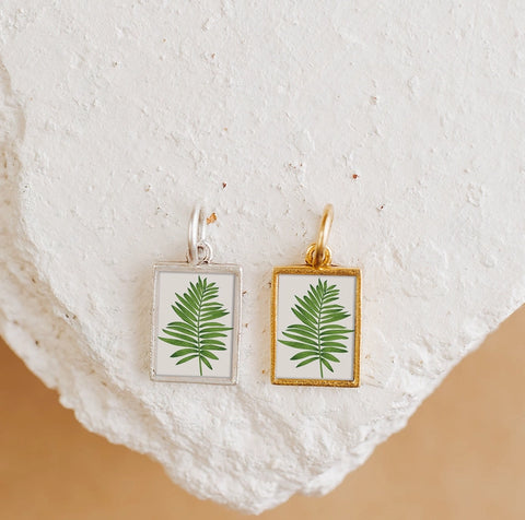 Fern Fan Pendant Necklace Charm