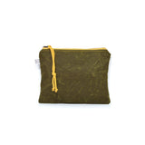 Cosmetic Pouch - Waxed Canvas // Large Vegan Zipper Bag (Color Options)