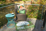 Happy Camper Hook Accent Pillow - Camping Tent & Pine Tree Decor