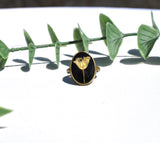 Pressed Flower Oval Ring, Lily of the Valley, Bronze