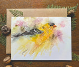 American Goldfinch Watercolor A7 Greeting Card