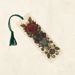 Rose & Ladybug Wood Bookmark with Tassel