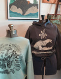 Coyote Skull Nature Walk Cropped Hoodie w/ Drawcord