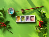 Ceramic Artist 4-Pan Paint Palette - Handmade Travel Palette