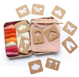 8"x 8" Moth and Mushroom Banner Felting Kit by Sheep Creek Studio
