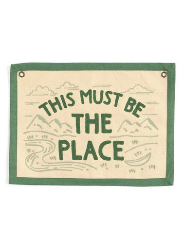 This Must Be The Place Embroidered Canvas Banner