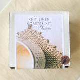 Knit Linen Coaster Kit - Stone, No Needle