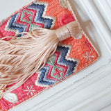 Coral Pink - Handmade Embroidered Bookmark