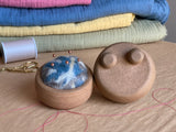Handmade Pin Cushion - Hazelnut Ceramic Vessel & Local Wool
