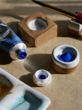 Small Circular Handmade Paint Pans and Mixing Dishes