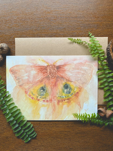 Io Moth Watercolor A7 Greeting Card