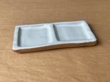 Small 2-Pan Ceramic Artist Paint Palette - Handmade Paint Supplies