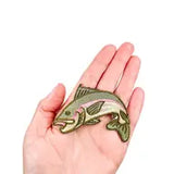 Rainbow Jumping Trout Embroidered Iron-On Patch