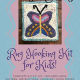 Rug Hooking Kit - DIY Fiber Art Kit - Butterfly