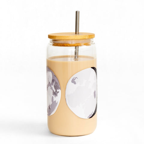 Moon Phases Glass Coffee Cup Tumbler