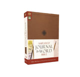 Amplified Journal the Word Bible, Leathersoft, Brown: Reflect, Take Notes, or Create Art Next to Your Favorite Verses by Zondervan