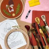 Mushroom Trio - Intermediate Hand Embroidery Diy Craft Kit