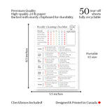 Weekly Cleaning Checklist: 50-Page Notepad