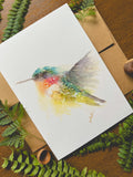 Flutter Hummingbird Watercolor A7 Greeting Card