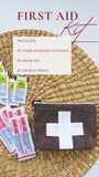 Compact First Aid Pouch – Handmade Medical Travel Kit: Leather & Cream