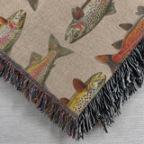 Lake House Woven Blanket, Rainbow Trout, Great Lakes (50"x60")