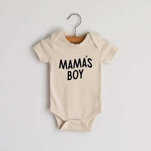 Cream Mama's Boy Modern Organic Baby Onesie