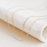 Small Delicate Cable Chain Necklace - Plated Gold or Silver