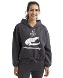 Coyote Skull Nature Walk Cropped Hoodie w/ Drawcord