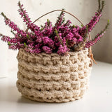 Brooklyn Basket Kit - Parchment w/ Leather Handle