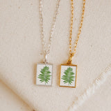 Fern Fan Pendant Necklace Charm