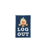 Log Out Embroidered Iron-On Patch Perfect for Hiking Camping