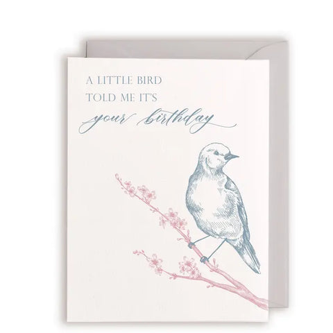"A Little Bird Told Me..." Birthday Card Letterpress Greeting Card