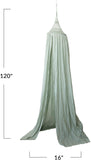 Hand-Woven Cotton Crocheted Canopy, Mint