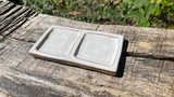 Small 2-Pan Ceramic Artist Paint Palette - Handmade Paint Supplies