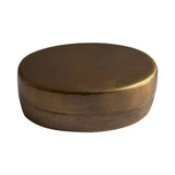 Oval Antiqued Brass Jewelry Storage Box