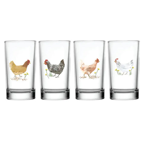 Chickens Mini Short Juice Glass Set