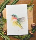 Flutter Hummingbird Watercolor A7 Greeting Card
