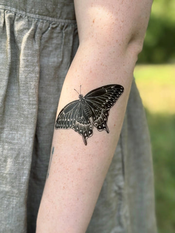 Black Swallowtail Butterfly Temporary Tattoo