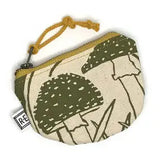 Coin Purse - Mushroom // Zipper  Pouch - Olive