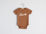 Camel Organic Howdy Modern Baby Onesie