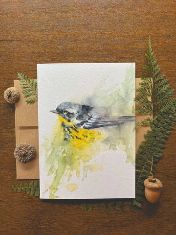 Magnolia Warbler Watercolor A7 Greeting Card