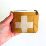 Compact First Aid Pouch – Handmade Medical Travel Kit: Leather & Cream