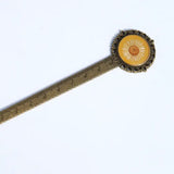 Pressed Flower Bookmark - Fleabane, Large Circle, Antique Bronze