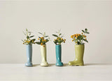 Distressed Stoneware Boot Vase, 4 Colors