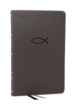 NKJV, Thinline Bible Youth Edition, Leathersoft, Gray, Red Letter Edition, Comfort Print
