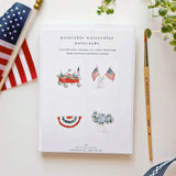 Americana Paintable Watercolor Notecard Set (emily lex studio)